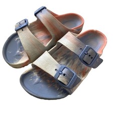 Birkenstock Arizona EVA Marble Slip On Sandals - Pink Blue White - 30 Euro 12.5