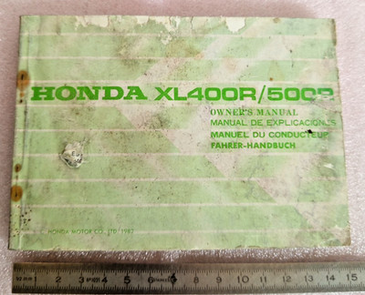 original 1982 Honda XL 400 500 R multi language maintenance manual ref.a