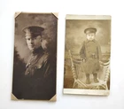 Lot 2 Antique WWI Photos RPPC - Man in US Military Uniform - Child - Carl Bond