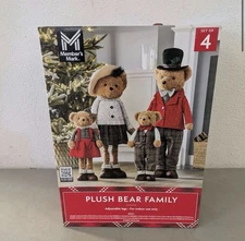Members Mark Plush Bear Family S/4 Adjustable Legs Indoor Christmas Decor