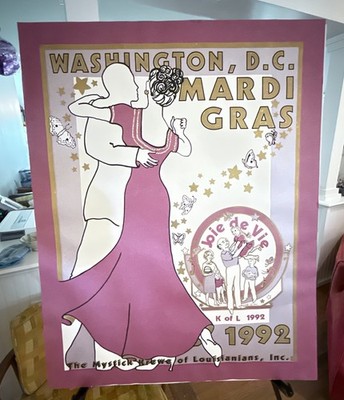 1992 Washington DC Mardi Gras Poster Krewe of Louisianians Roberta N Hankin