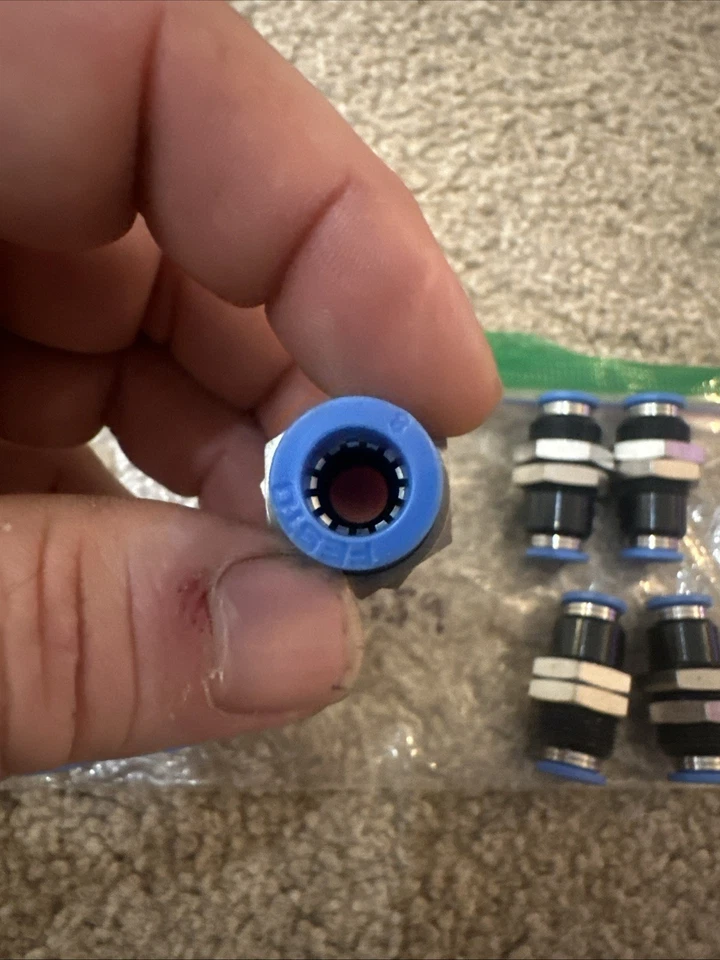 Qty:7 Festo 153159 QSS-8 Push-In Threaded Bulkhead Mount Connector 8mm Tube OD - Image 3 of 4