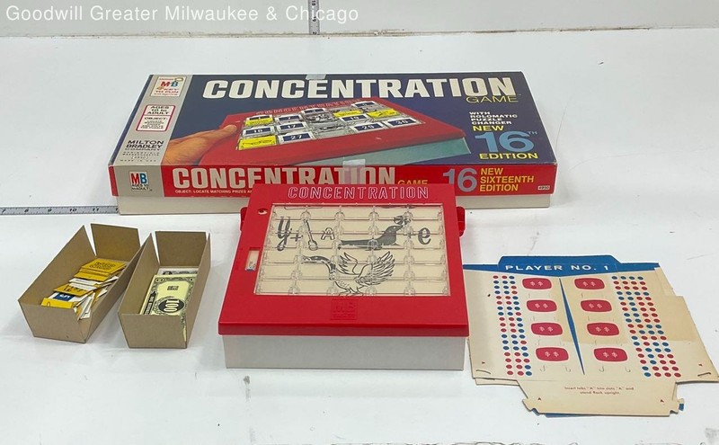 Milton Bradley Red Multicolor Concentration 16th Edition Board Game 1972