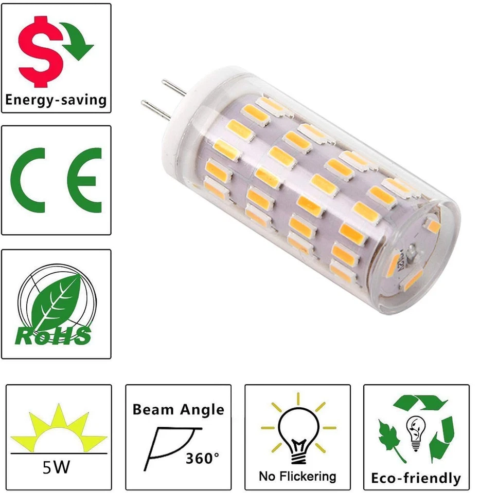 G4 Led Bulb 12V 5W, G4 T3 JC Bi-Pin Base Light Bulb Lamps, 40W Halogen Bulb E... - Image 3 of 4