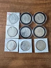 Morgan Silver Dollars, Lot of 9 mixed dates, circulated or better, ungraded, 90%