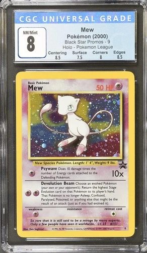 2000 Pokemon Black Star Promos Mew Pokemon League 9 CGC 8