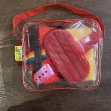 Showman Horse Grooming Kit Main Comb, Hoof Pick, Bristle Brushes