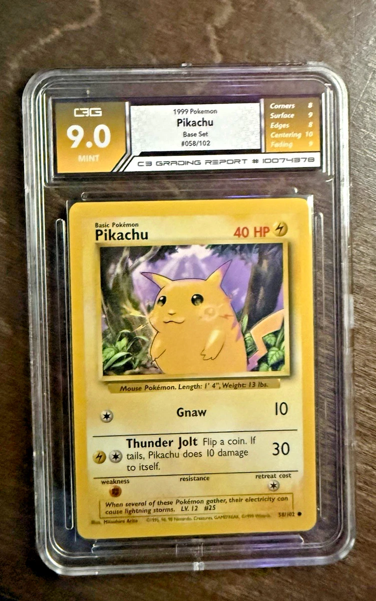 25+ Pokémon TCG Base Set Pikachu Grade 9 Individual Collectible