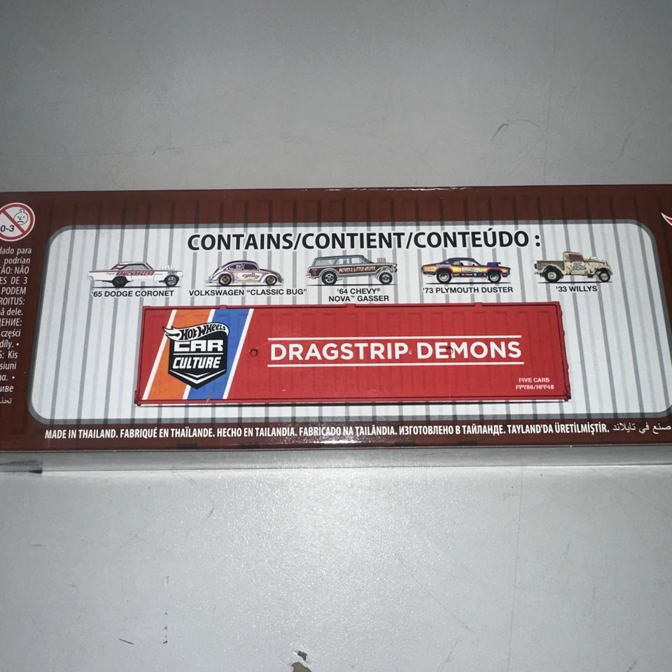 Hot Wheels Lions Roar Container Set 5ct Cars Classic Drag Racing Metal Mattel - Image 2 of 4