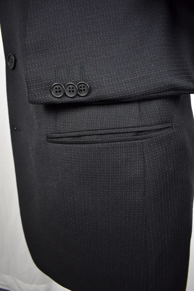 Mani Dark Gray Striped 100% Wool Three Button Two Piece Suit Size: 40R - Image 4 of 4