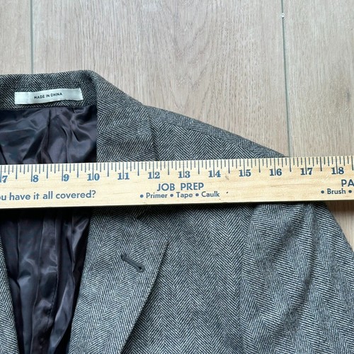 Club Monaco Blazer Mantel Gr. 36R Sports Fit Italy Marlane Wollstoff Grau Braun - Bild 9 von 13