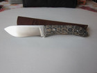 This is a new custom fixed blade by Joe Pardue features a satin finish D2 blade