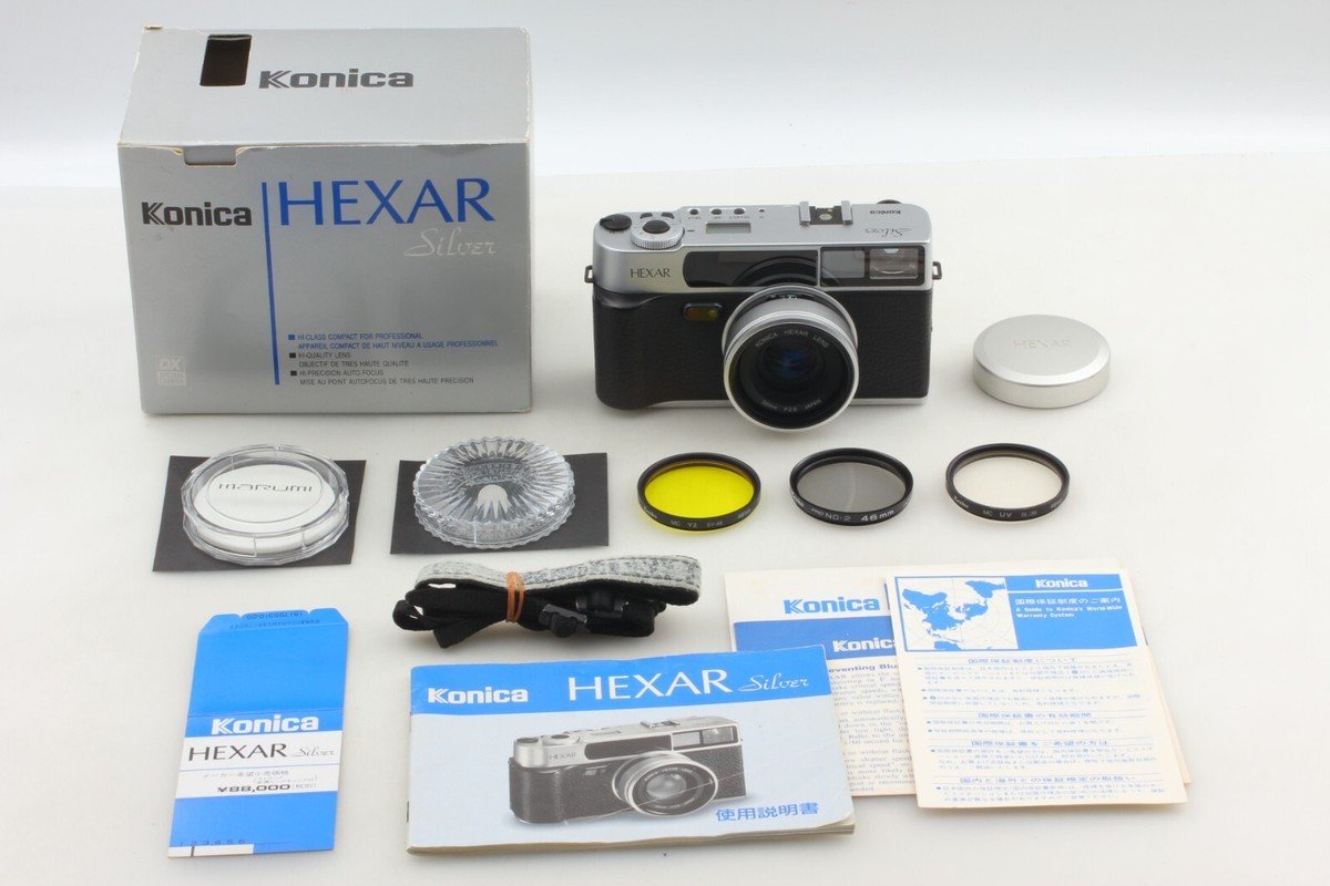 Mint in Box w/ Strap ] Konica HEXAR AF Silver 35mm Film