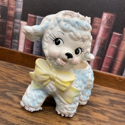 Vtg Relpo Samson Imports Co. Baby Lamb Nursery Planter 1960s