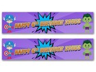 2 x Personalised Happy Birthday Party Child Banners - Any Name, Age and