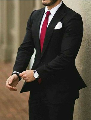 Men Black Suits Designer Grooms Wedding 