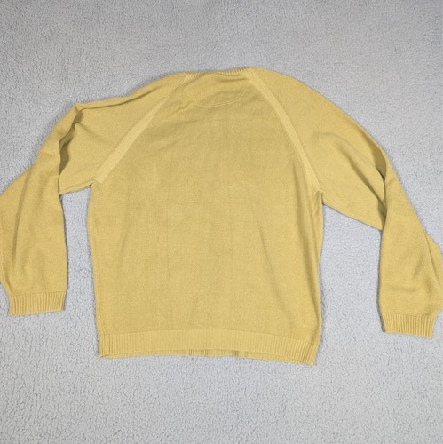 Tommy Bahama Sweater Mens Size Large Yellow V-Neck Cotton Knit Sweater Y2K - Picture 4 of 6