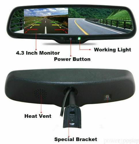 iPoster 4.3" Car Rear Mirror Monitor Bracket No1+HD Backup Camera Parking System - Picture 7 of 12