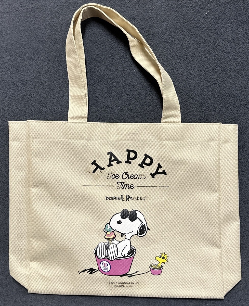 Baskin Robbins Ice Cream Peanuts Snoopy Tote Bag Reusable Small