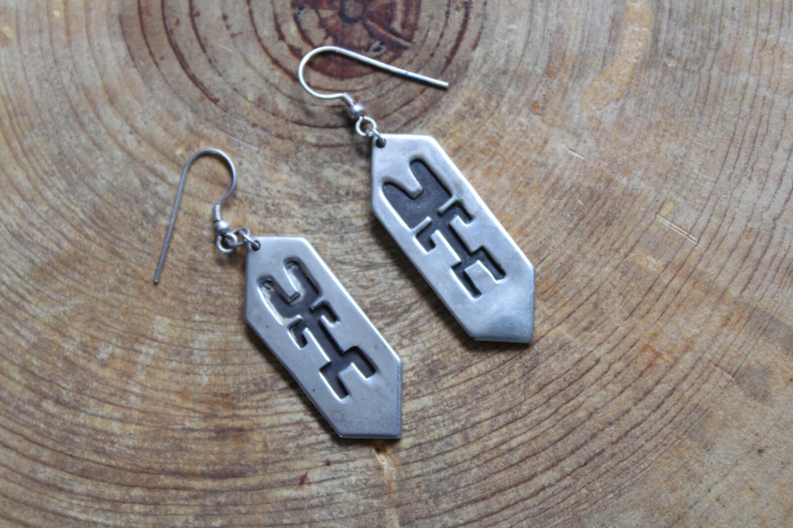 Sterling Silver Overlay dangle Earrings signed L … - image 3