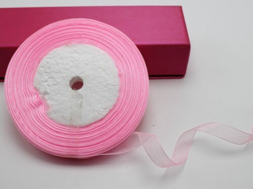 50 Yards 1/2" (12mm) Wedding Crafts Sheer Organza Ribbon Color Choice - Picture 8 of 14