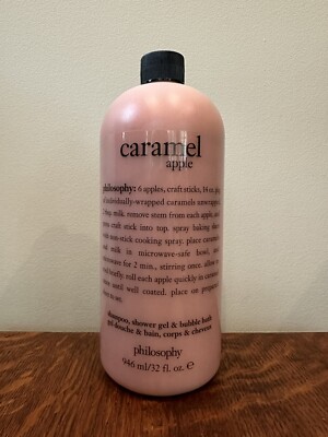 NEW Philosophy Caramel Apple Shampoo Shower Gel Bubble Bath 32 oz