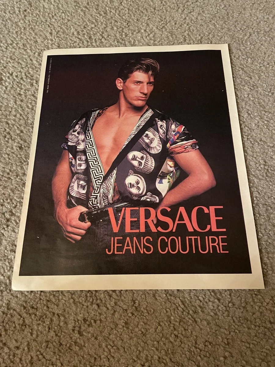 møl Profet pause Vintage 1991 GIANNI VERSACE JEANS COUTURE CLOTHING Print Ad 1990s MALE  MODEL | eBay