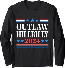 Trump Vance 2024 Outlaw Hillbilly US Flag Vintage Long Sleeve Tshirt