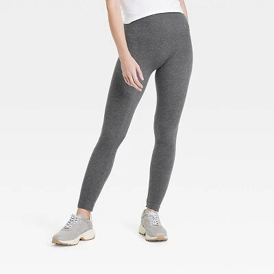 Women's High Waisted Cotton Seamless Fleece Lined Leggings - A New