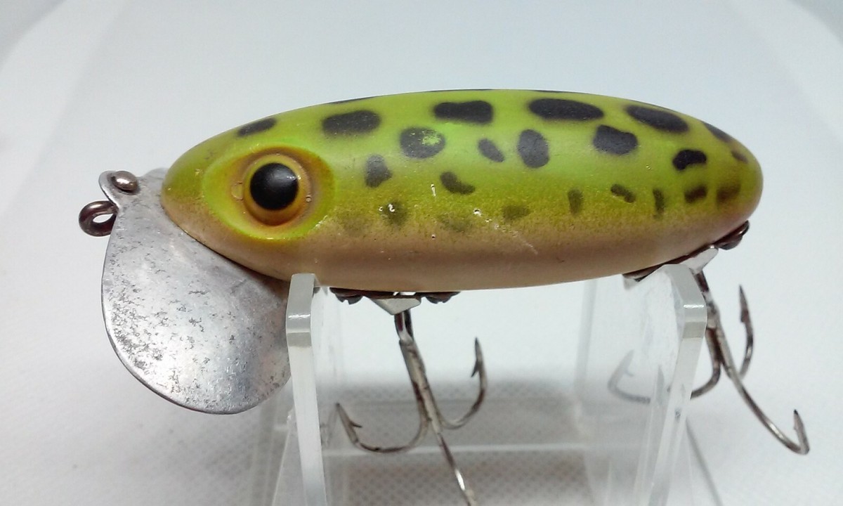Vintage Fred Arbogast JITTERBUG Green Frog 2 1/2