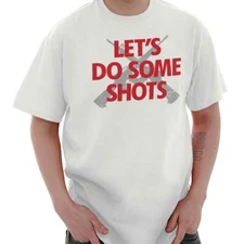 Funny Pro Guns Humor Lets Do Some Shots Joke Womens or Mens Crewneck T Shirt Tee