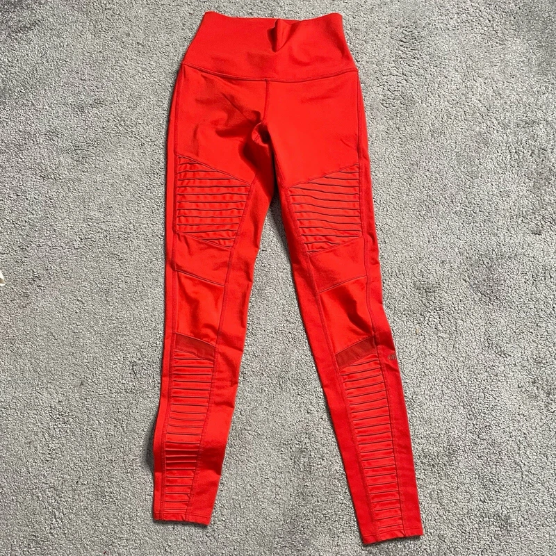 alo-yoga high waist moto mesh panel leggings