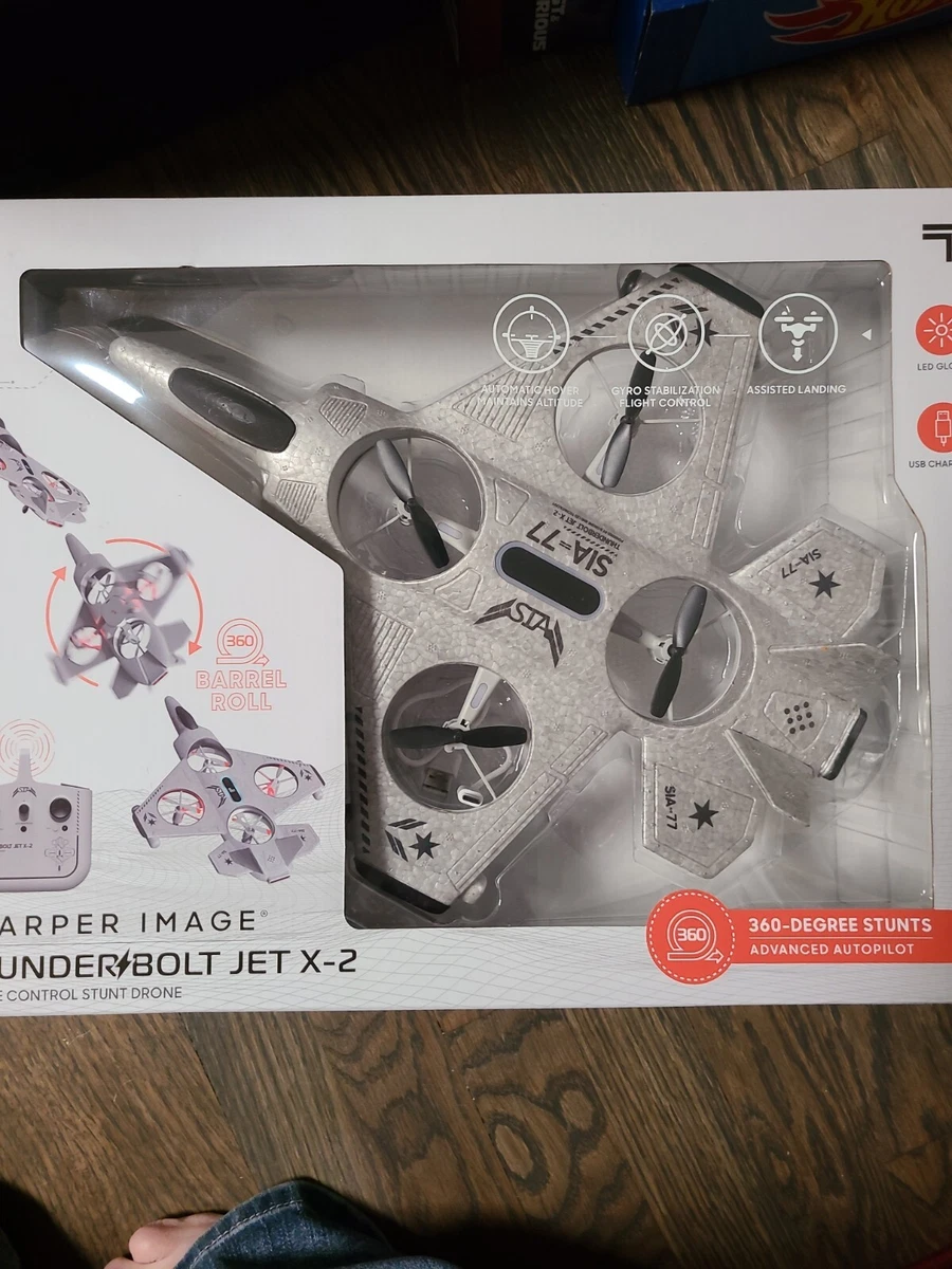 Sharper Image Toy RC Thunderbolt Jet X-2 Stunt Drone Lightweight Foam  Design M1