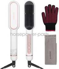 Negative Ionic Hair Straightener Brush White 9 Temp 30s Fast Heating LED Display