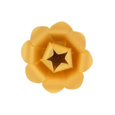Mega Crafts - 8" Handmade Paper Pedal Flower - Gold, 1PC