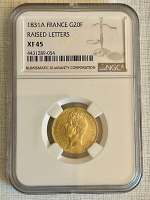 ルイページ France 1831A Raised Letters Louis Philippe I 20 Francs Gold NGC