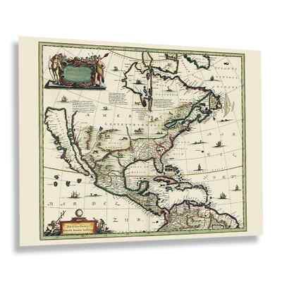 1652 America Septentrionalis North America Map Poster Print of Wall Art