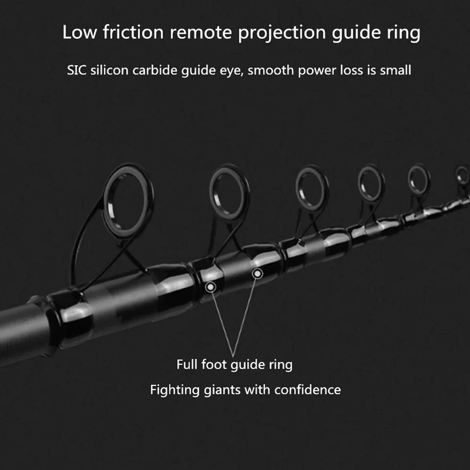 2.4m-5.4m High Carbon Fiber Telescopic Fishing Rod and Reel Combo Set Carp - Image 3 of 4