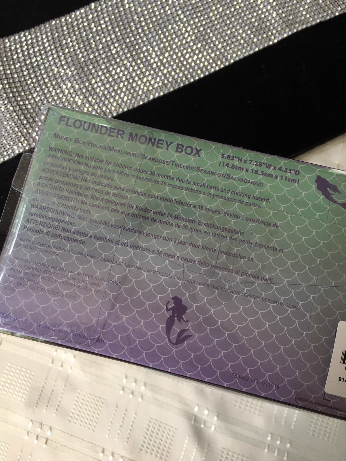 PRIMARK DISNEY LITTLE MERMAID FLOUNDER ARIEL CERAMIC ORNAMENT MONEY BOX BANK NEW eBay