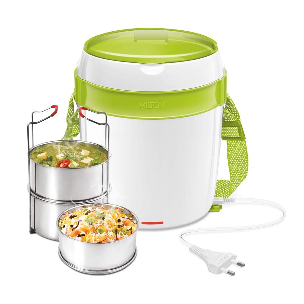 Electric Tiffin Carrier Green - 3 Containers