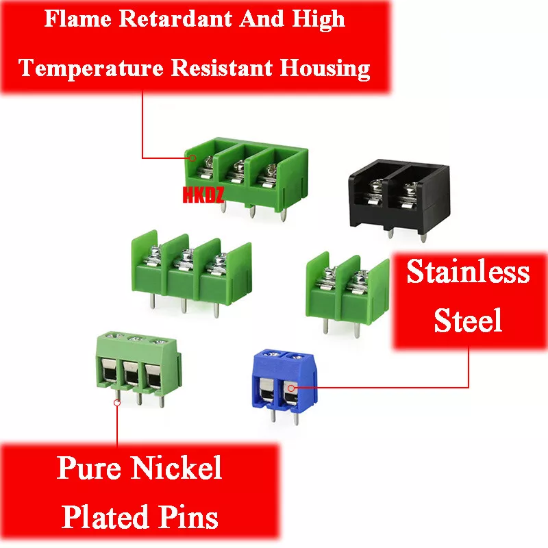 2Pin 3 Pin 5.08mm Pitch PCB Mount Screw Terminal Block Connector KF301 Adapter - Image 3 of 4