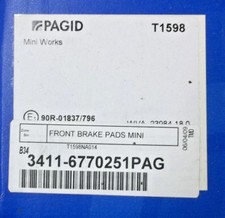 Front Disc Brake Pad Set - Pagid 34 11 6 770 ...