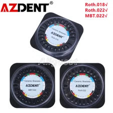 AZDENT Dental Orthodontic Ceramic Brackets Braces Roth/MBT 018/022 Hooks 345