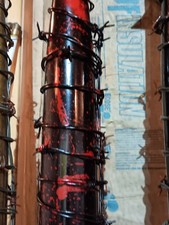 Blood Spatter Blackout "LUCILLE" Replica Hardwood Bat Walking Dead. 3 SPK Wire