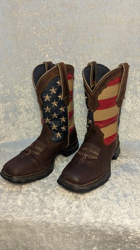 Durango Lady Rebel Women's Distressed Flag Embroidery Western Boot - Classic Cowgirl Boots With Embroidered Design