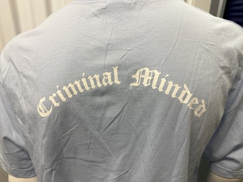 CRIMINAL MINDED VINTAGE TUPAC 2PAC SHAKUR MENS TSHIRT SKY BLUE EARLY 2000s - Picture 6 of 7