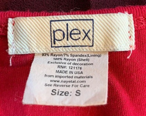 Plex Small Scarf Like Flowing Top Red And Navy - Picture 5 of 6