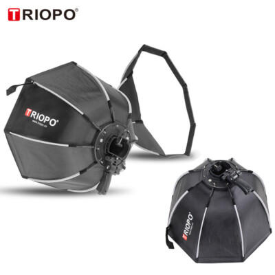 Triopo 90cm Portable Octagon Softbox Reflector for Speedlight Flash Bracket