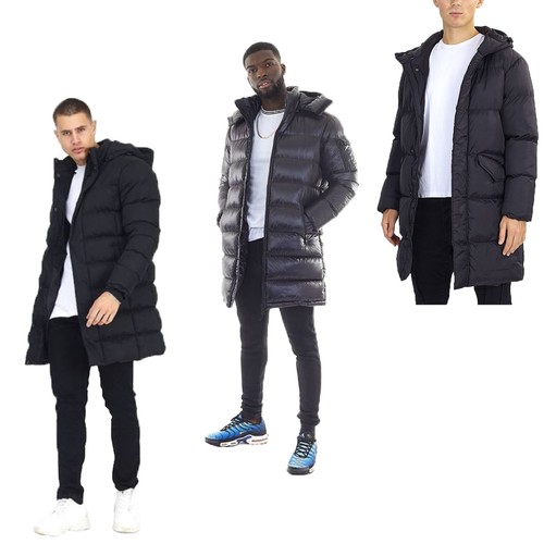Mens Long Jacket Brave Soul Padded 