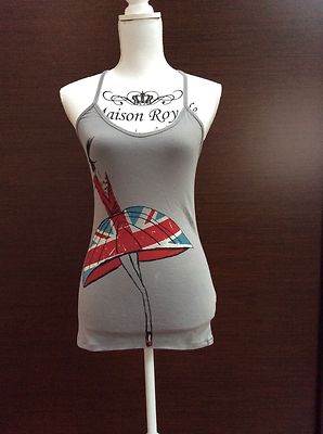 GRAUES SHIRT MARKE NADIA FASSI MIT STRASSMUSTER UND APPLIKATIONEN GRÖSSE M